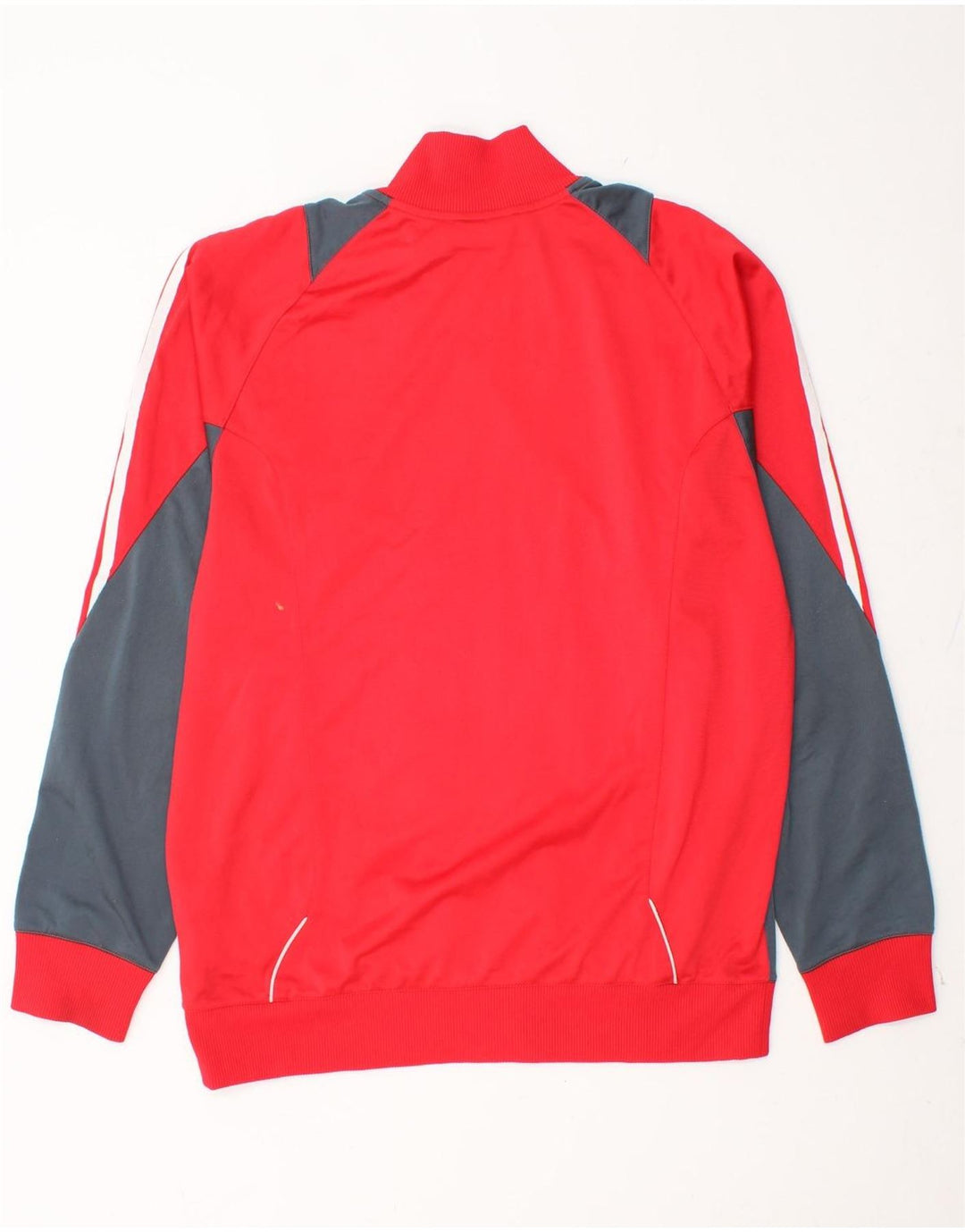 ADIDAS Mens Tracksuit Top Jacket UK 42/44 Large Red Colourblock Polyester
