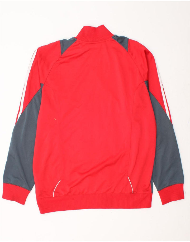 ADIDAS Mens Tracksuit Top Jacket UK 42/44 Large Red Colourblock Polyester