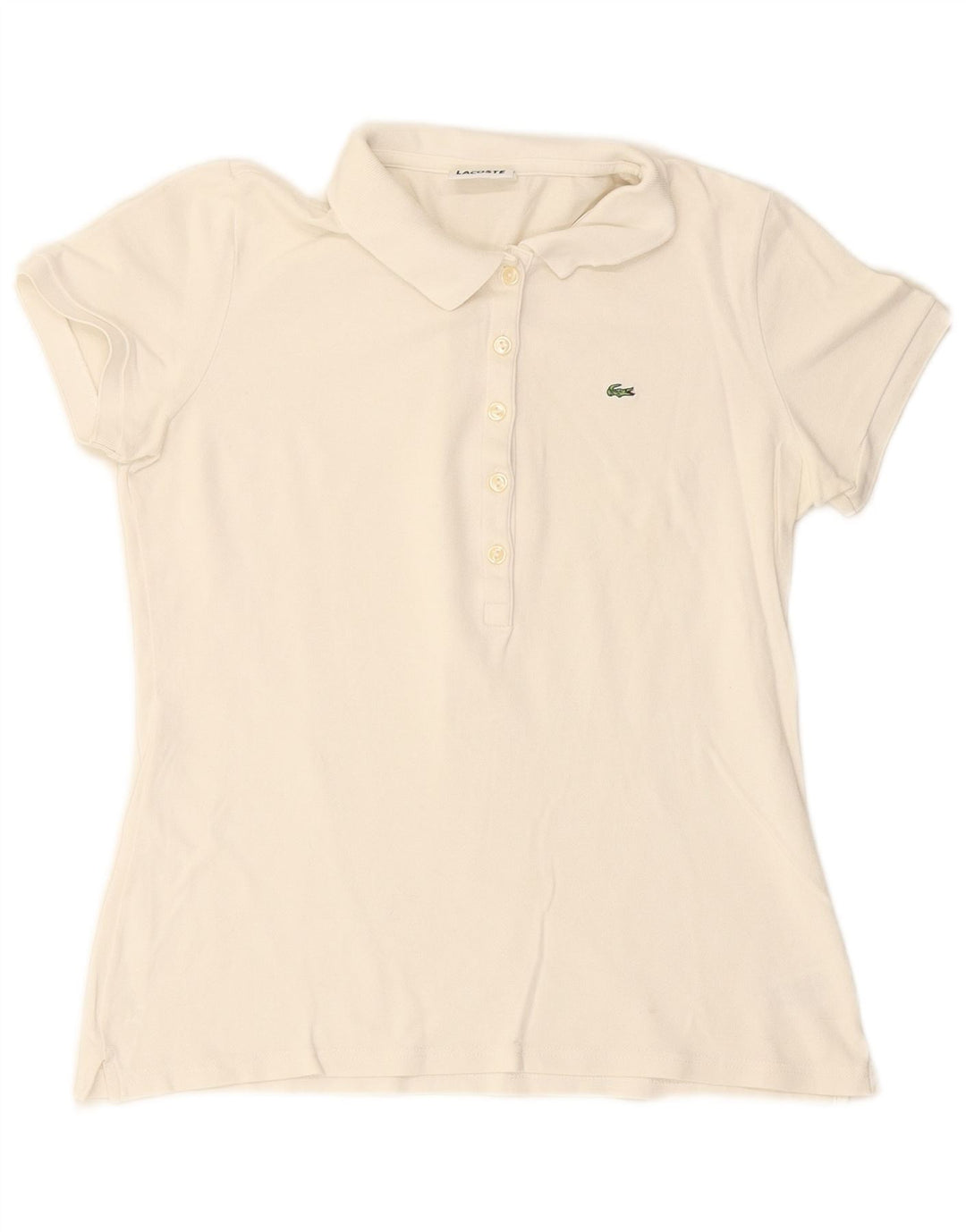 LACOSTE Womens Polo Shirt Size 44 Large White Cotton