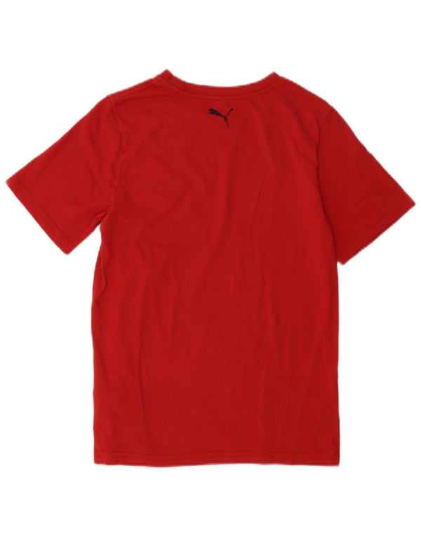 PUMA Boys Graphic T-Shirt Top 10-11 Years Medium  Red Cotton