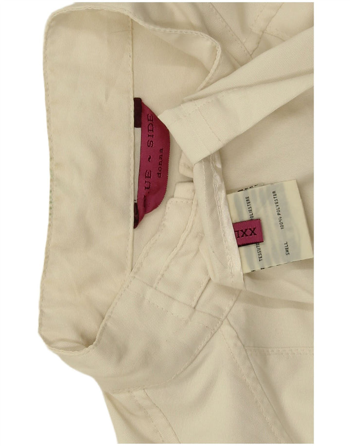 Blue Side Womens Bomber Jacket UK 20 2XL White Polyester