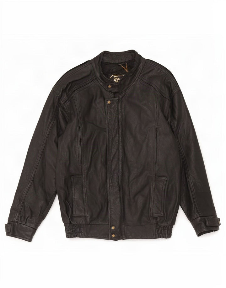 Giovanni Mens Leather Jacket UK 36 Small Black