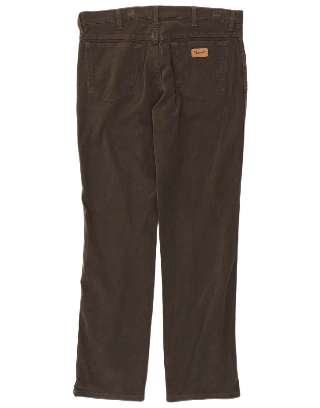 WRANGLER Mens Texas Stretch Straight Casual Trousers W36 L34 Brown Cotton