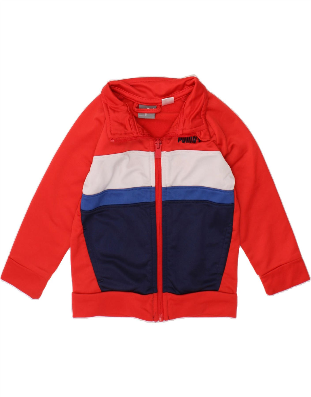 PUMA Baby Boys Tracksuit Top Jacket 18-24 Months Red Colourblock Polyester Vintage Puma and Second-Hand Puma from Messina Hembry 