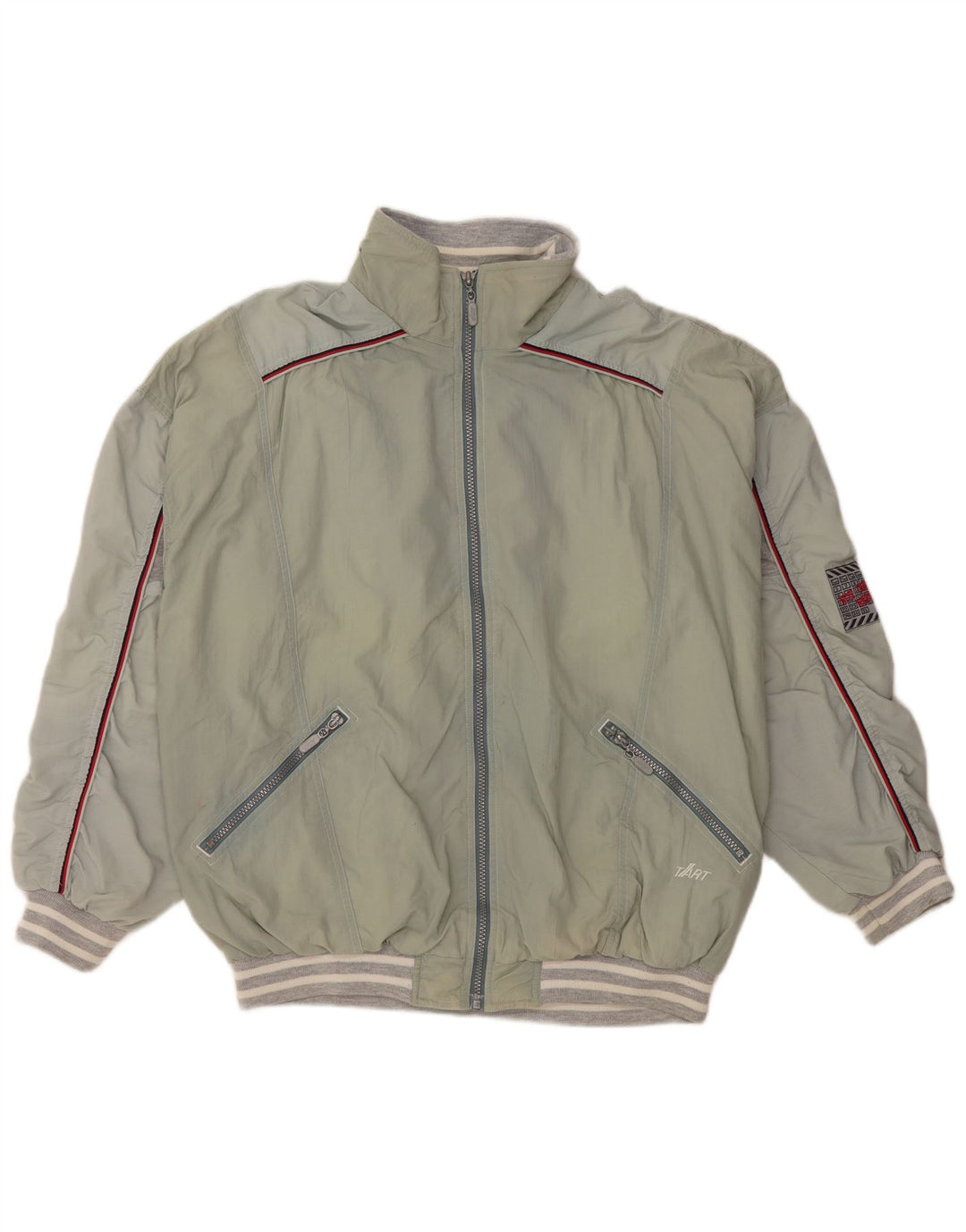 VINTAGE Mens Tracksuit Top Jacket Large Green Colourblock