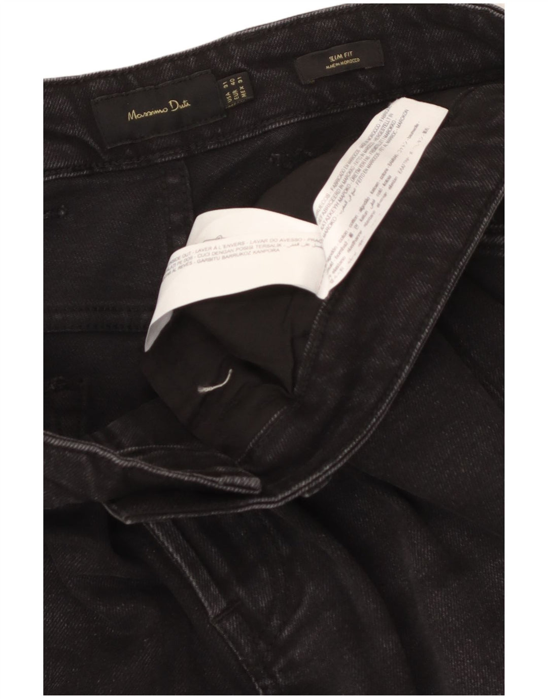 Massimo Dutti Mens Slim Jeans EU 40 Medium W31 L31 Black Cotton