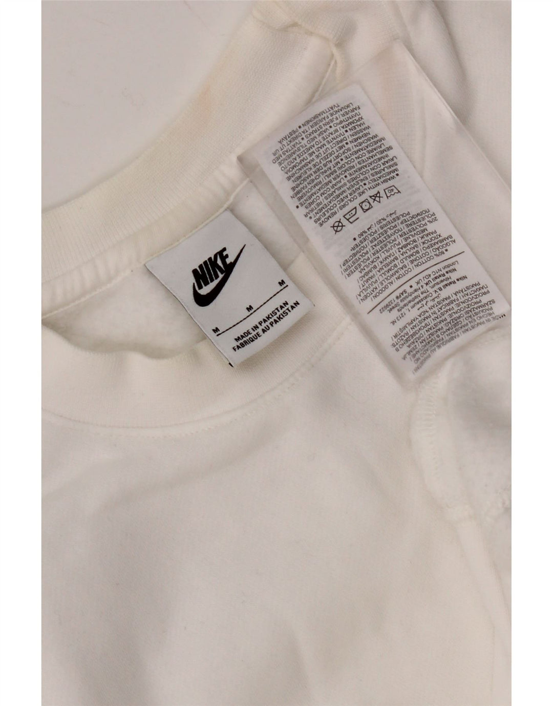 NIKE Mens Sweatshirt Jumper Medium White Cotton