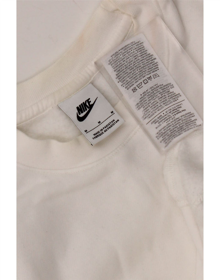 NIKE Mens Sweatshirt Jumper Medium White Cotton