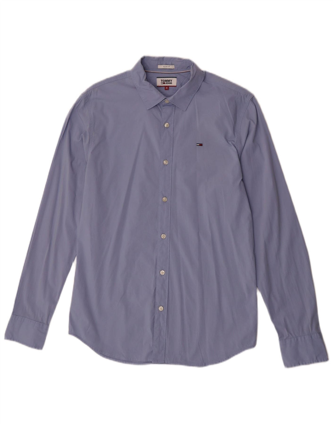 Tommy Hilfiger Mens Slim Fit Shirt Medium Blue Cotton