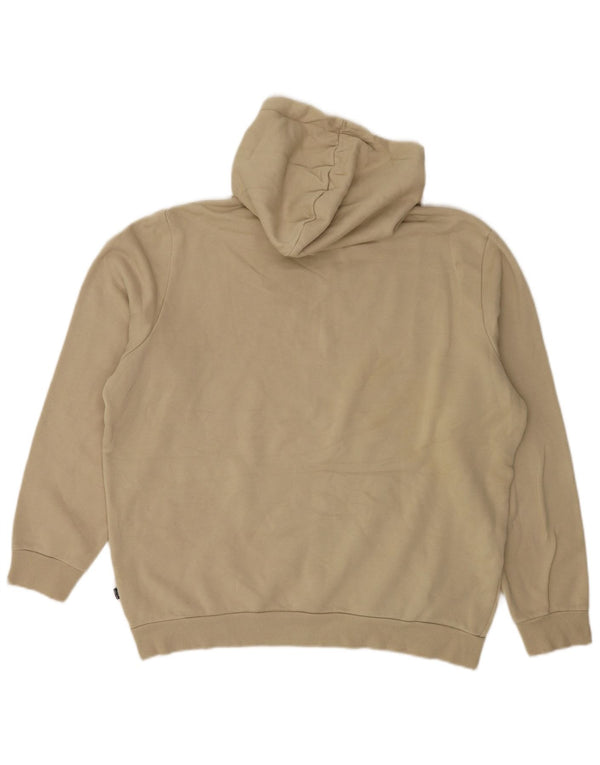 Puma Mens Hoodie Jumper Large Beige Cotton