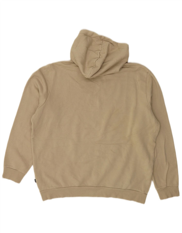 Puma Mens Hoodie Jumper Large Beige Cotton
