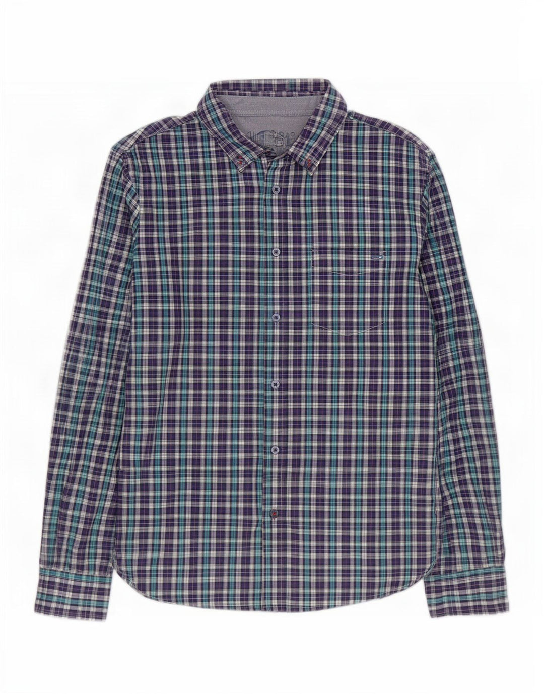 Gas Mens Shirt Large Purple Check