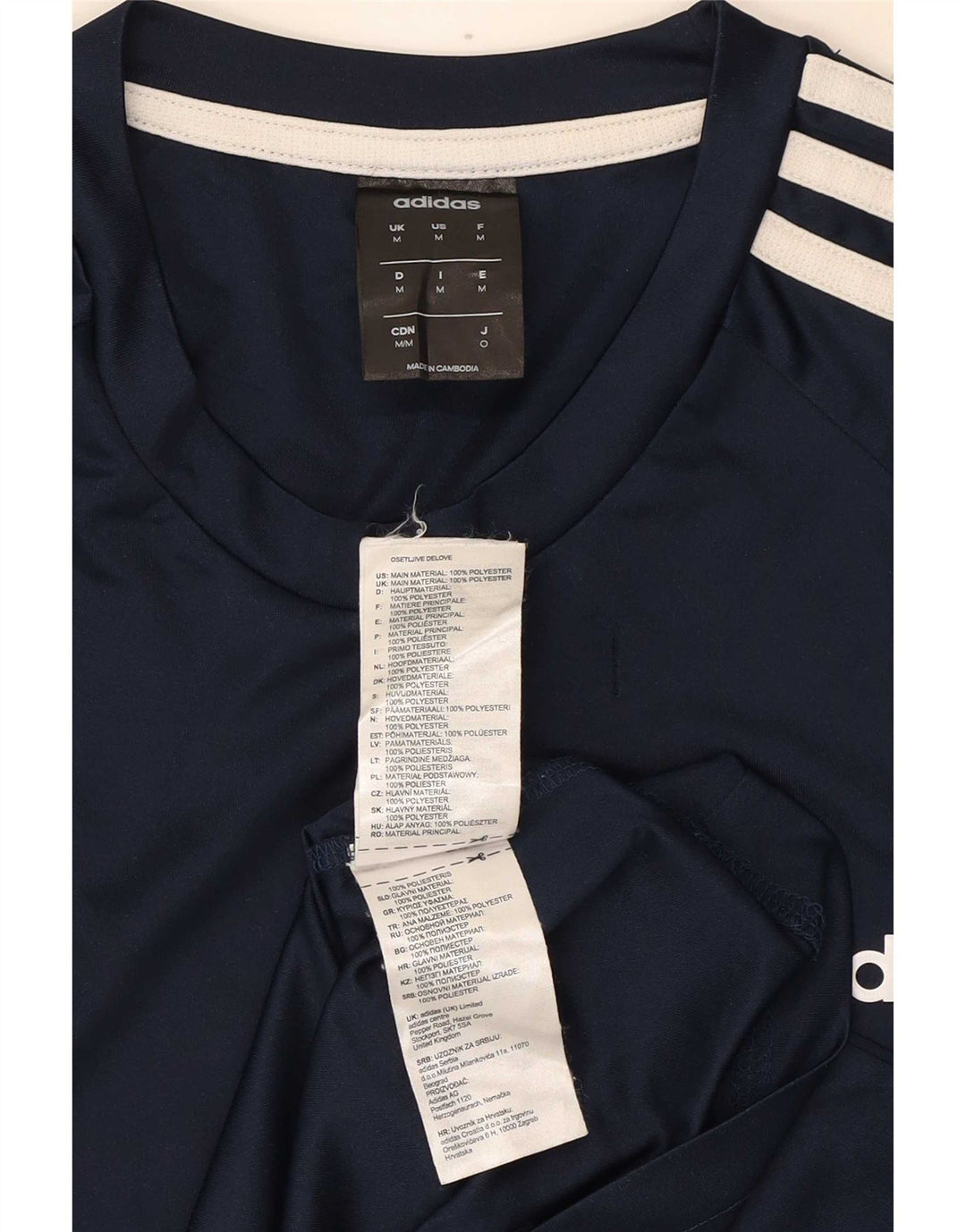 Adidas Mens Climalite T-Shirt Top Medium Navy Blue Polyester
