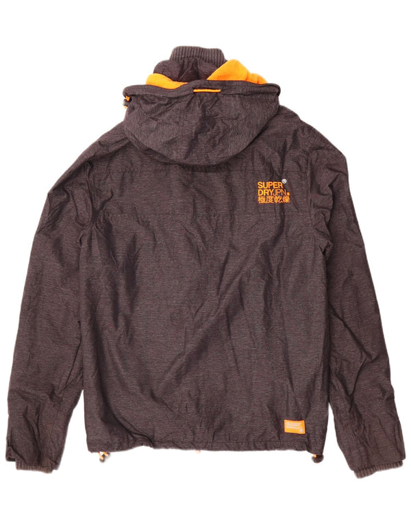 Superdry Mens Windcheater Hooded Windbreaker Jacket UK 36 Small Grey