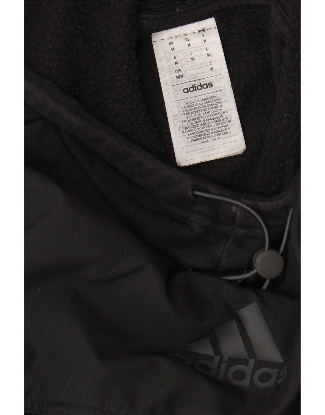 ADIDAS Mens Hoodie Jumper Medium Black Cotton