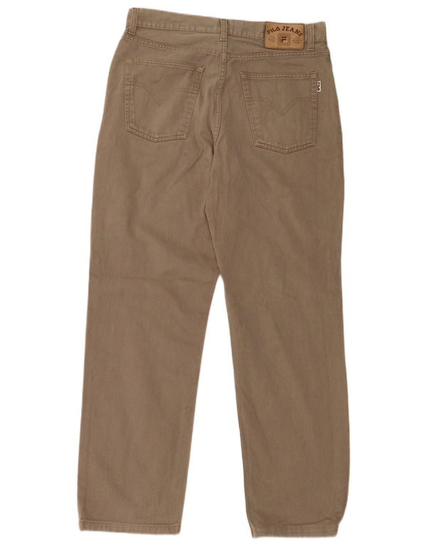 FILA Mens Straight Jeans IT 50 Large W32 L30 Beige Cotton