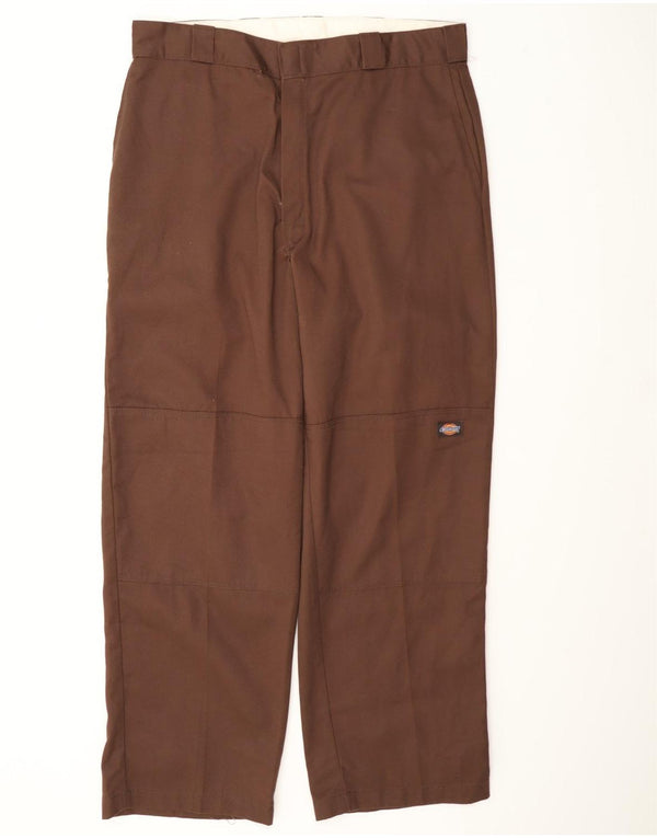 Dickies Mens Straight Cargo Trousers W36 L31 Brown Polyester