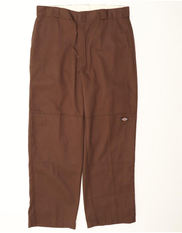 Dickies Mens Straight Cargo Trousers W36 L31 Brown Polyester