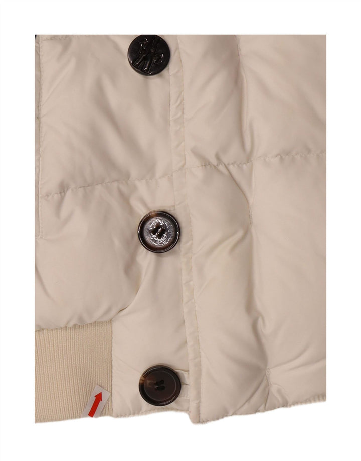 MONCLER Girls Hooded Padded Jacket 5-6 Years White Nylon