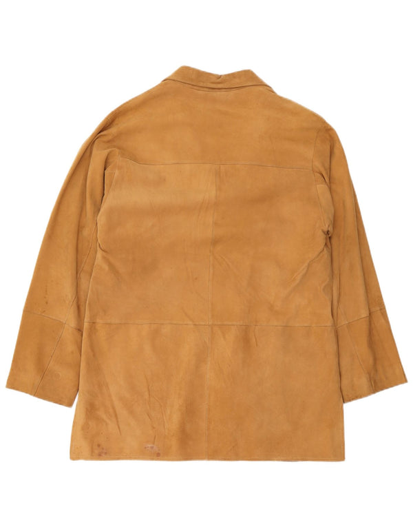 Ombraluce Womens Suede Overcoat IT 44 Medium Beige
