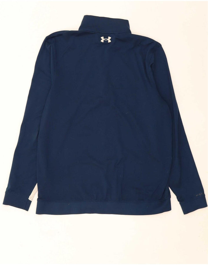 UNDER ARMOUR Mens Pullover Tracksuit Top Medium Navy Blue Colourblock