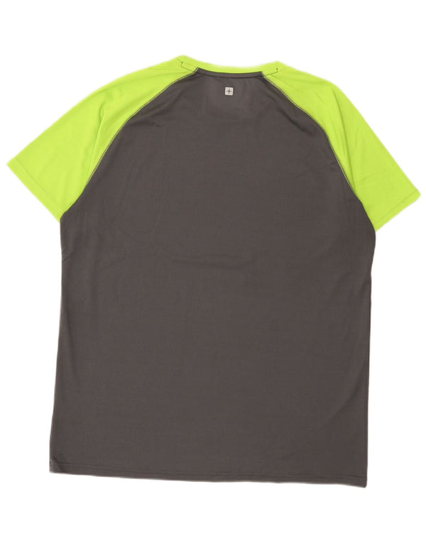Mountain Warehouse Mens T-Shirt Top XL Grey Colourblock Polyester