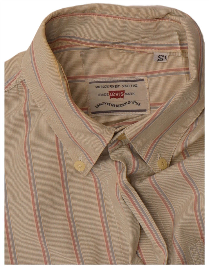 LEVI'S Mens Shirt Small Beige Striped