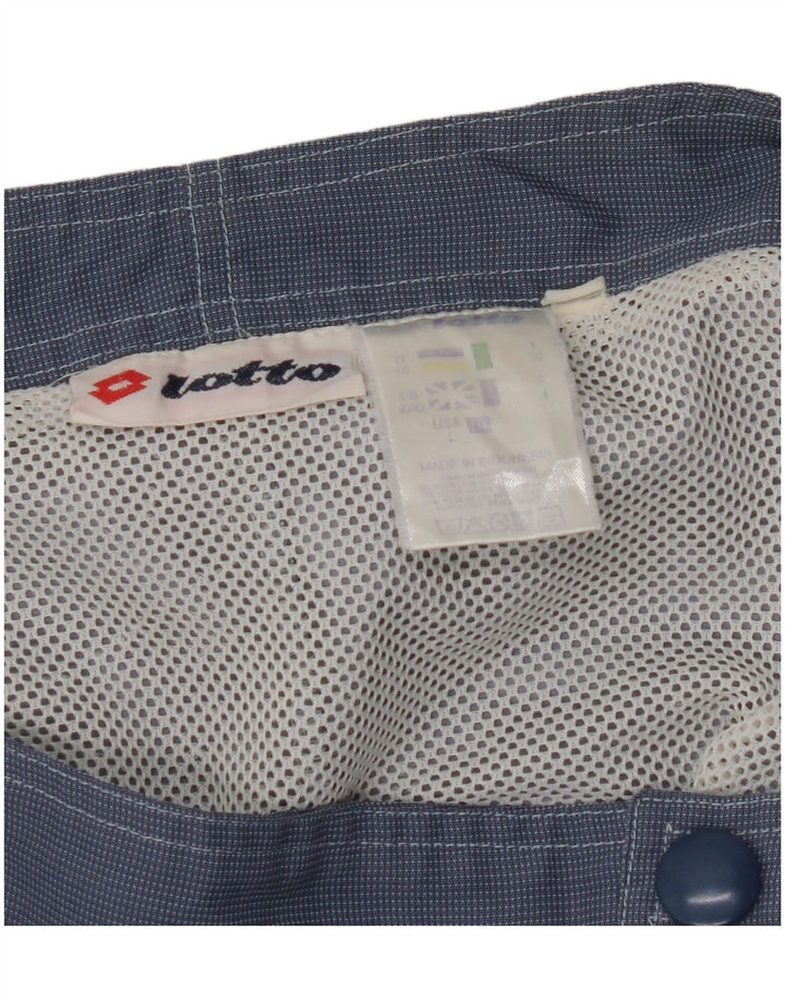 LOTTO Mens Swimming Shorts UK 40/42 Large W34 Navy Blue Colourblock Nylon