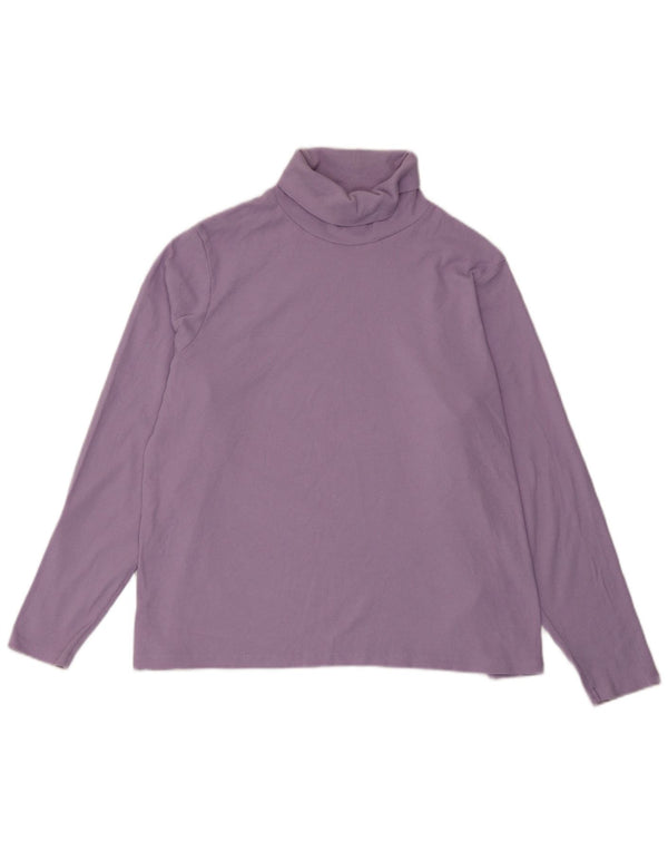 Marks & Spencer Womens Roll Neck Top Long Sleeve UK 20 2XL Purple Cotton