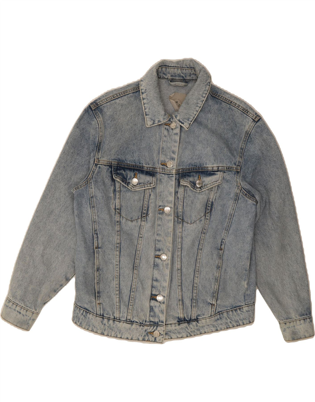 VINTAGE Womens Denim Jacket UK 14 Medium Blue Cotton Vintage Vintage and Second-Hand Vintage from Messina Hembry 