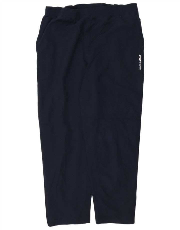 Reebok Mens Tracksuit Trousers Large Navy Blue Polyester