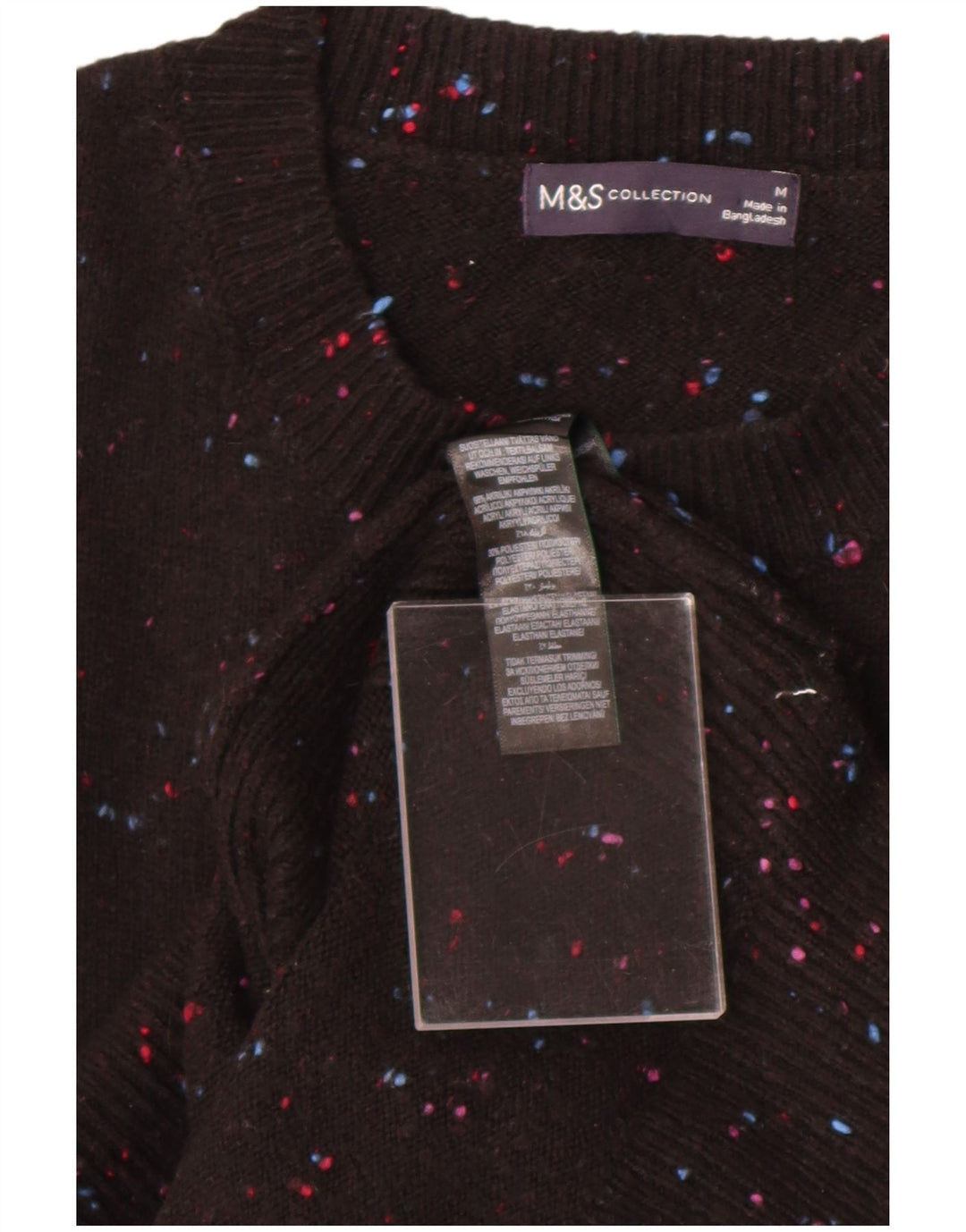 Marks & Spencer Mens Vest Tank Top Medium Black Flecked Acrylic