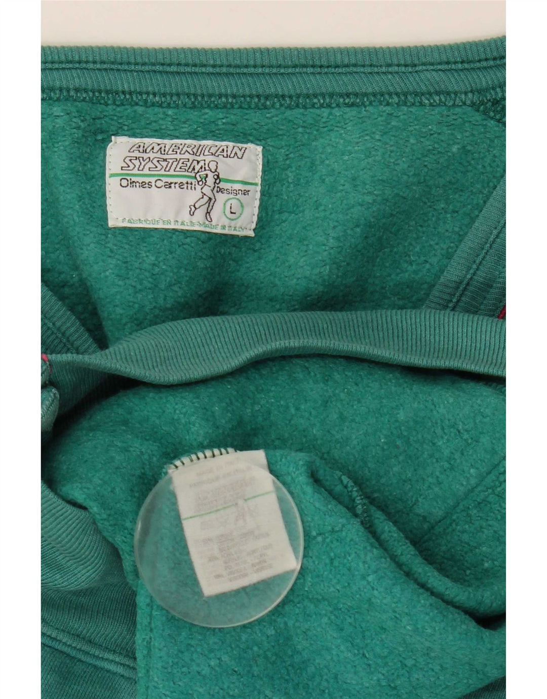 American System Mens Tracksuit Top Jacket Large Green Cotton