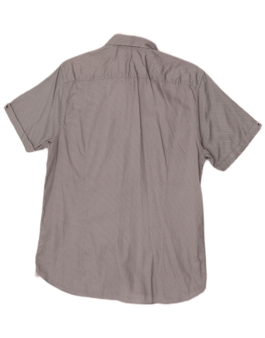 Ted Baker Mens Short Sleeve Shirt Size 4 Large Grey Geometric Cotton