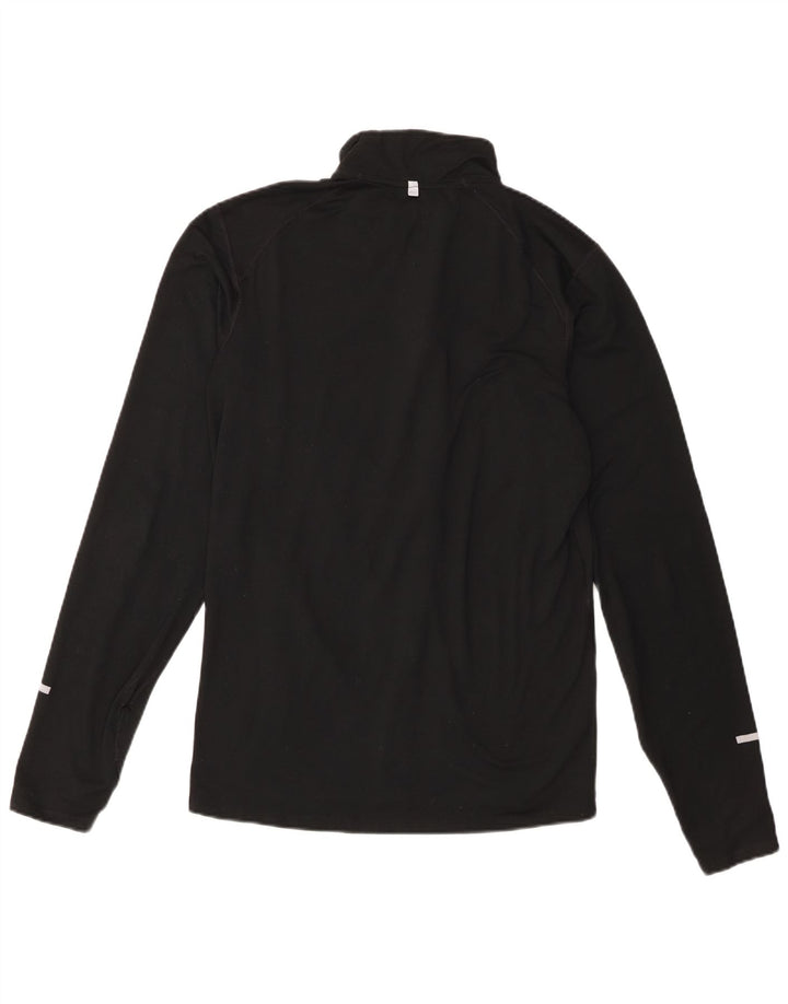 Nike Mens Dri Fit Zip Neck Pullover Tracksuit Top Small Black Polyester