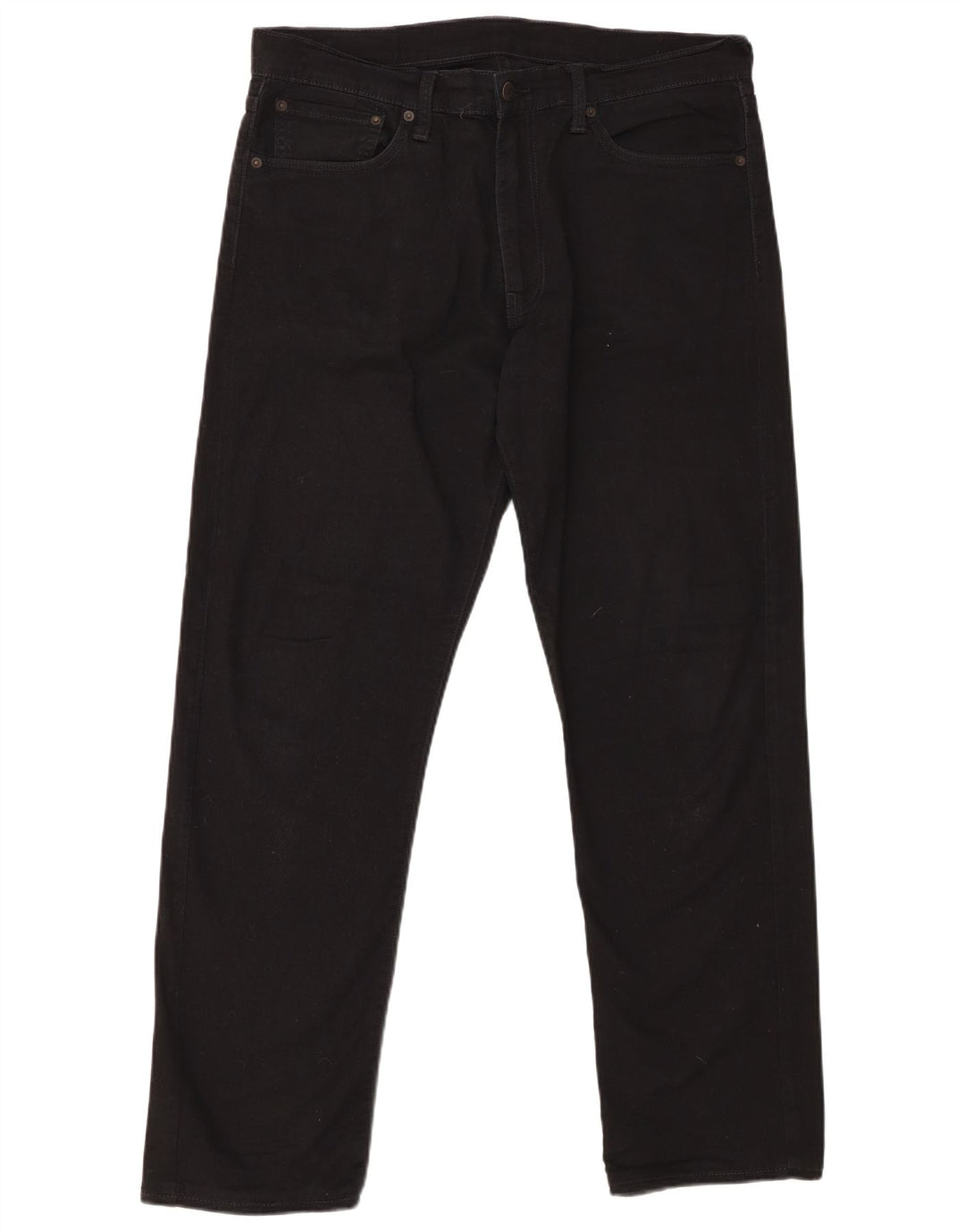 LEVI'S Mens 504 Straight Jeans W36 L32 Black Cotton