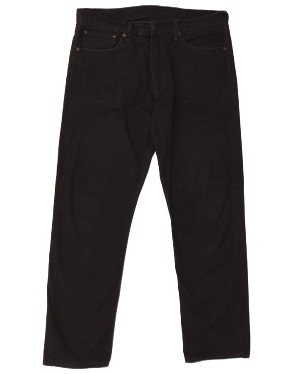 LEVI'S Mens 504 Straight Jeans W36 L32 Black Cotton