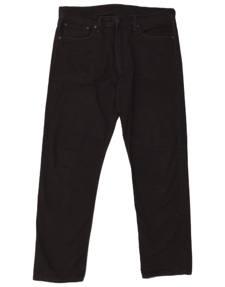 LEVI'S Mens 504 Straight Jeans W36 L32 Black Cotton