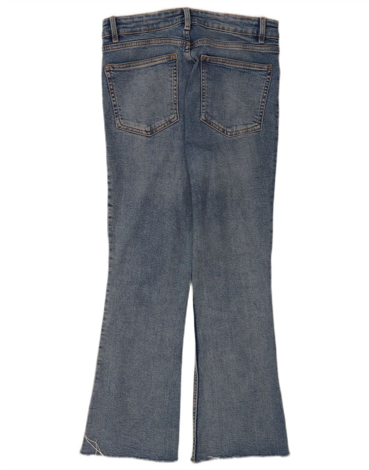 Zara Womens Flare Cropped Jeans EU 40 Medium W30 L25 Blue