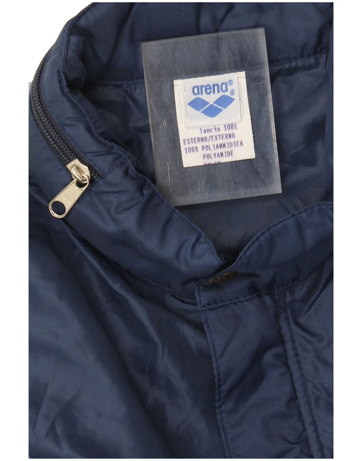 Arena Mens Hooded Rain Jacket UK 42 XL Navy Blue Polyamide