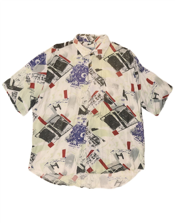 ROB ROY Mens Graphic Short Sleeve Shirt XL Multicoloured Patchwork Viscose