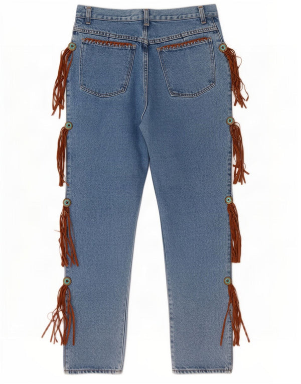 Ermanno Daelli Womens Western High Waist Jeans IT 46 Large W30 L30 Blue