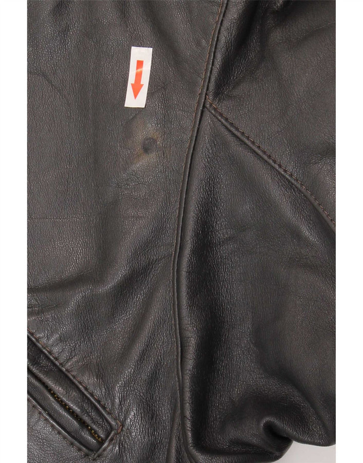 Vintage Mens Leather Jacket IT 48 Medium Black