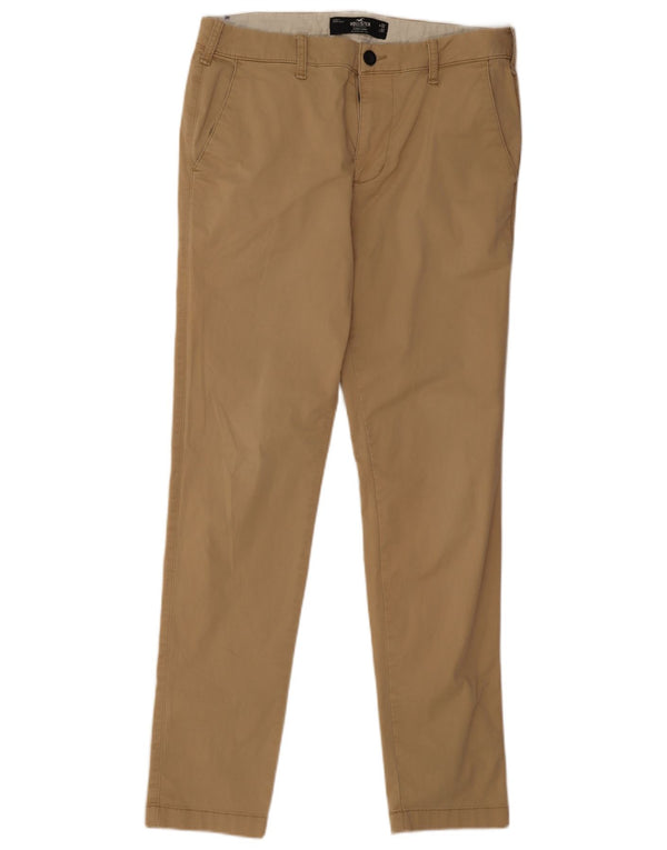 Hollister Mens Skinny Chino Trousers W32 L31 Beige Cotton