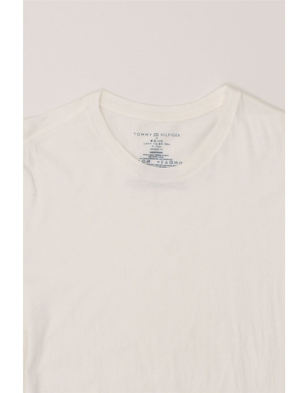 TOMMY HILFIGER Mens T-Shirt Medium White Cotton Vintage Tommy Hilfiger and Second-Hand Tommy Hilfiger from Messina Hembry 