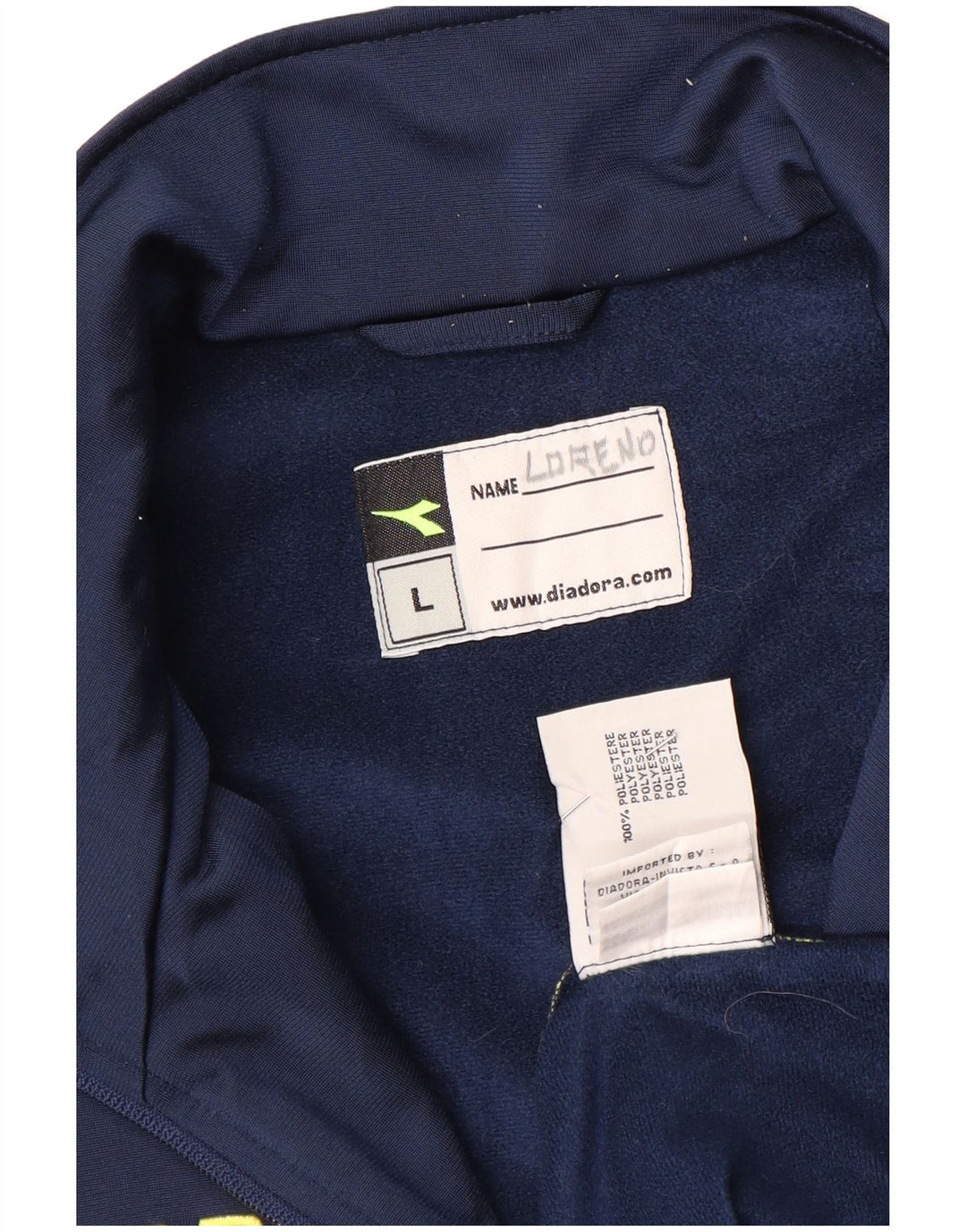 Diadora Mens Graphic Tracksuit Top Jacket Large Navy Blue Colourblock