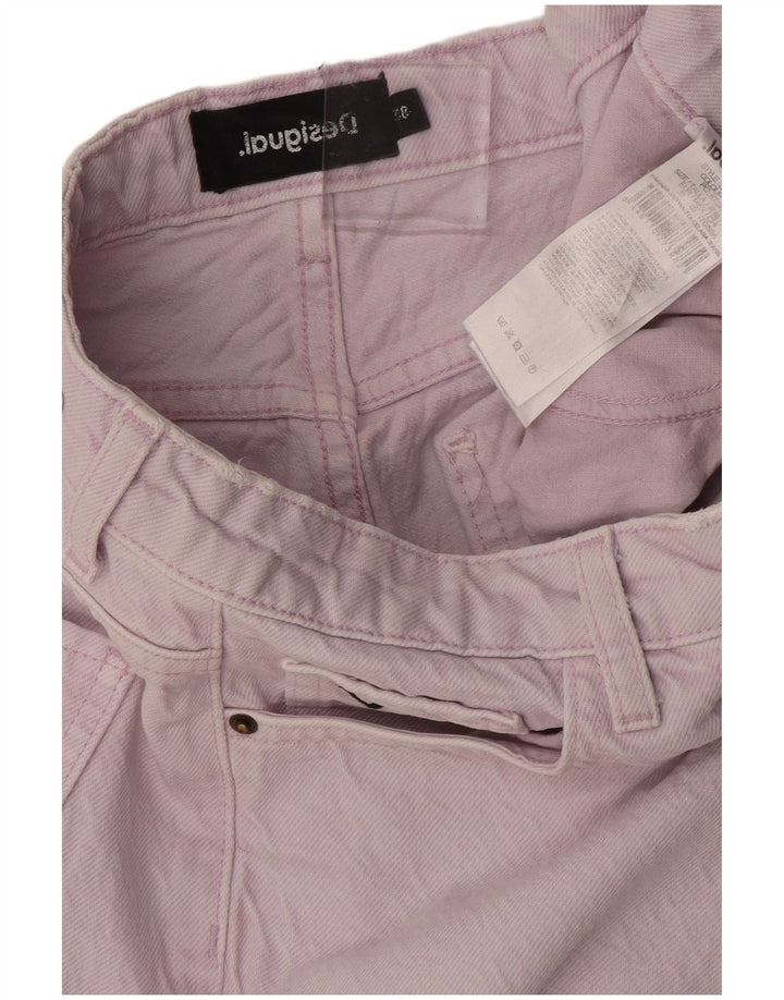 DESIGUAL Womens Straight Jeans EU 38 Medium W26 L27 Purple Cotton