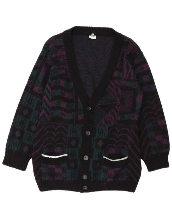 PIMET MAGLIERA Womens Cardigan Sweater UK 18 XL Black Geometric