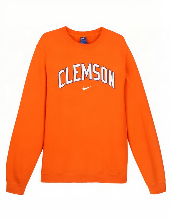 Nike Mens Clemson Graphic Sweatshirt Jumper Medium Orange Cotton