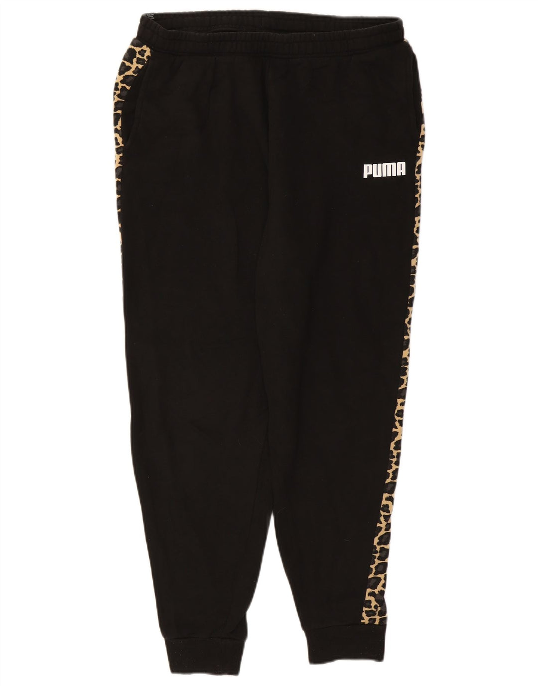 PUMA Womens Tracksuit Trousers Joggers UK 14 Large  Black Animal Print